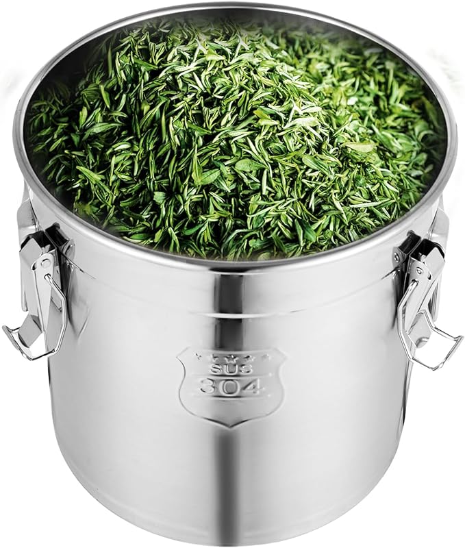 Stainless Steel Storage Bucket, 21l Rice Cereal Grain Canisters Coffee Storage Container Metal Food Storage Containers Sugar Milk Storage Bucket with Lid Handle for Hotels Restaurants Kitchens (21L)