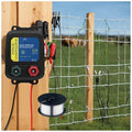 PE2 Electric Fence Energizer for Contain Small Animals, Keep Out Pests and Predators, 8 Acres/2-Mile Output Voltage 5000V, 0.1 Joule,with 17 Gauge Aluminum Wire