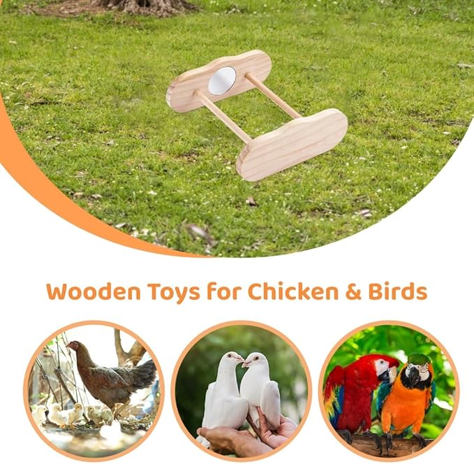 Chick Training Stand Wooden Perch, Entertainment Wood Chicken Roosting Bar, Chick for Jungle Gym Toy Perch for Coop & Brooder