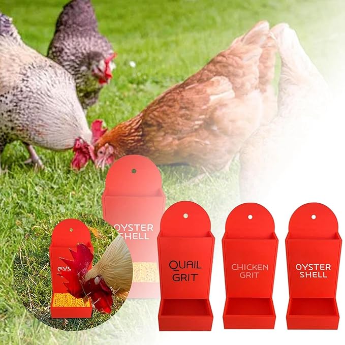 Gravel Feeder - Oyster Shell and Grit Feeder, Versatile Oyster Shell Feeders for Chickens,Hanging Chicken Feeders Trough,Precision Nutrition, Chickens Coop Accessories for Poultry (c)