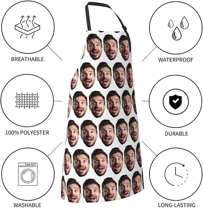 Shark Jumping Home Aprons 2 Pockets 33"×28" for Men Women, Ocean Sea Waterproof Kitchen Cooking Bib