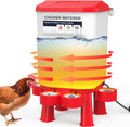 Hanging Heated Chicken Waterer, 2 Gallon Plastic Chicken Water Heater Heated Poultry Drinker, Detachable Legs, Winter and Summer Dual-use, Poultry Water Heater for Chicken Goose Duck - Red