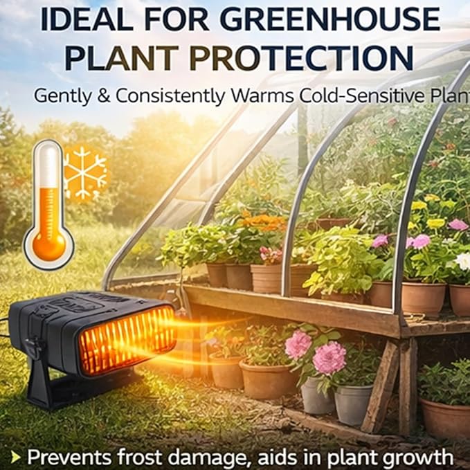 Solar Heater for Greenhouse, 2027 New Solar Heater for Chicken Heater, Smart Thermostat, Weather-Resistant, Easy Mount - Solar Powered Heater for Outdoor Use, Dog House, Shed, Pet Shelter (Black-20W)