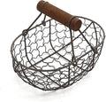 Egg Basket Egg Collecting Basket with Wood Handle Wire Egg Basket Rustic Vintage Primitives for Kitchen Living Room Rustic Egg Collecting Basket with Wood Handle Wire Egg Basket Chicken