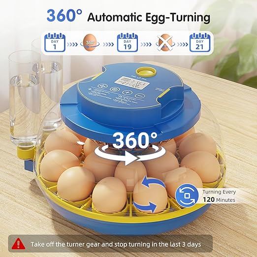 Chicken Egg Incubators for Hatching Eggs, 18 Egg Incubator with Automatic Egg Turning, Digital Control, 2 Egg Trays, Candler & Automatic Water Refill for Chicken Quail Duck Turkey Goose Bird