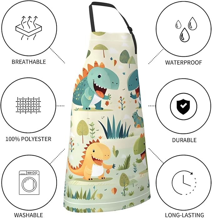 Dogs and Roses Heavy Duty Waterproof Apron with Pockets for AdultsResistant Grilling, Gardening, Painting