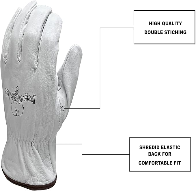 Strongarm Premium Goatskin Leather Welding & Work Gloves, for Welding, Construction, Industrial, Gardening, Mechanix, Driver