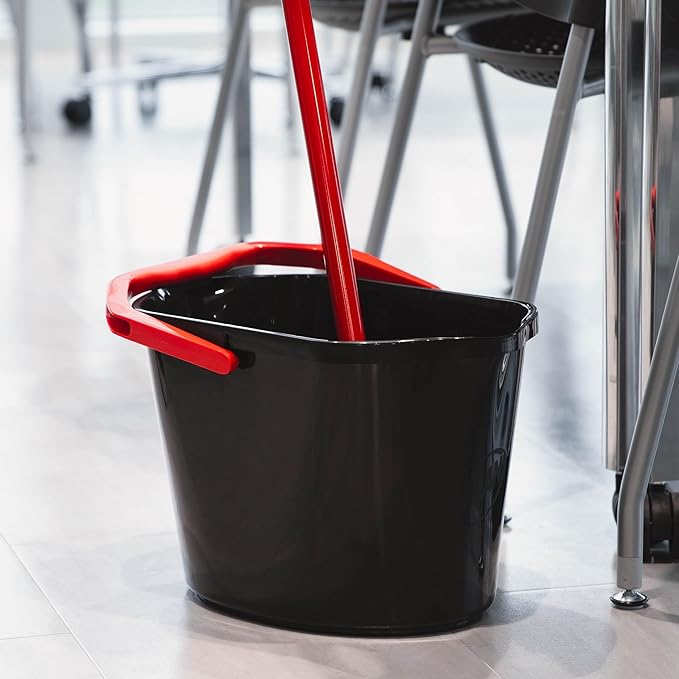 3.5 Gallon Heavy-Duty Utility Bucket – Sturdy Black Polypropylene, Ergonomic Handle, Multi-Purpose Container with Volume Markings, Ideal for Household Cleaning, Gardening, Garage Storage & Daily Tasks