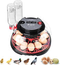12-Egg Incubator, Automatic Egg Turning Function, Humidity Control, External Water Bottle for Watering, 360° Observation, Suitable for Chickens, Ducks, Geese, and Quails