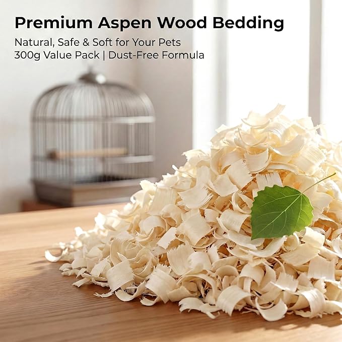 Sukh 10 OZ Aspen Bird Bedding - Aspen Shavings Pet Supplies Bedding and Litter for Guinea Pig Rabbit Snake Enclosure Horse Bunny Hedgehog Chicken Coop Reptile Chinchilla Small Animal
