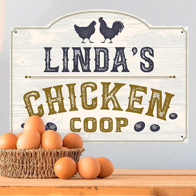 Custom Chicken Coop Sign, Personalized Name for Farm, for and Backyard Décor Sign, 18x24 Inches, Rust Free .063 Aluminum, Fade Resistant, Made in USA by Sigo Signs