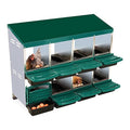 Garvee Chicken Nesting Boxes, 8 Hole Metal Chicken Laying Box with Removable Trays and Roll Out Egg Collection for Chicken Coop, Green