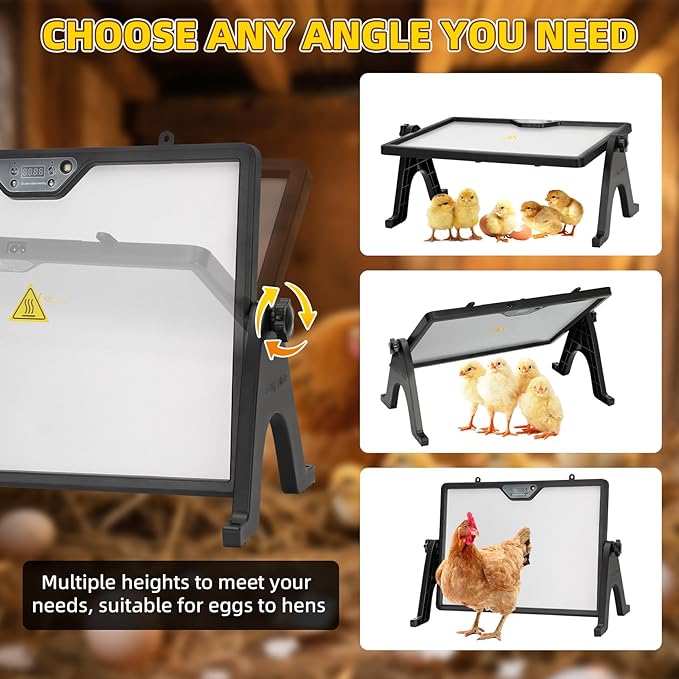 New Chick Brooder Heat Plate 5 Modes,Chicken Coop Heaters,Adaptive Temperature Sensor for Radiant Heater Panel for Chicks,Suitable for Timer Controller,ETL/UL Safety Certification,Energy-Saving Design
