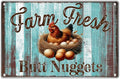 Farm Fresh Butt Nuggets Metal Sign Rustic Chicken Coop Decor Farmhouse Kitchen Wall Decoration For Home Vintage Style 12 x 8 Inch Art Metal