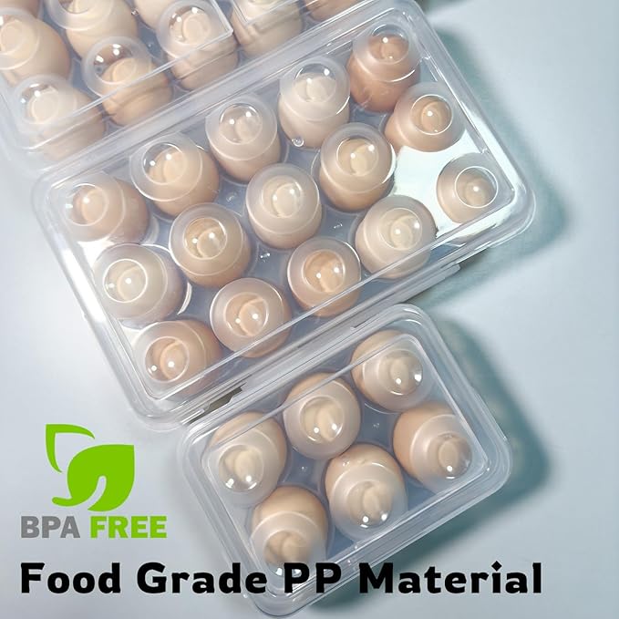 Egg Holder Camping, Egg Holder for Fridge, Egg Organizer for Refrigerator, Portable Egg Tray with Lid, Stackable Egg Storage with Safety Buckle, 15 Grid Egg Container, Clear White