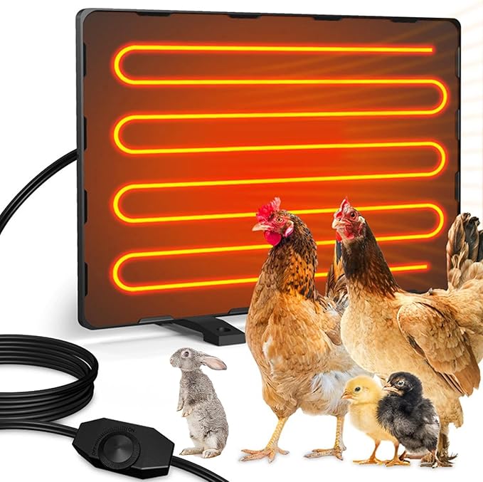 PINNKL Chicken Coop Heater, 15.3 x 11.4 Inch Chick Brooder Heating Plate, 140 Watts Adjustable Temp Radiant Heat Panel, for Chick Kitten Puppy Poultry Pets