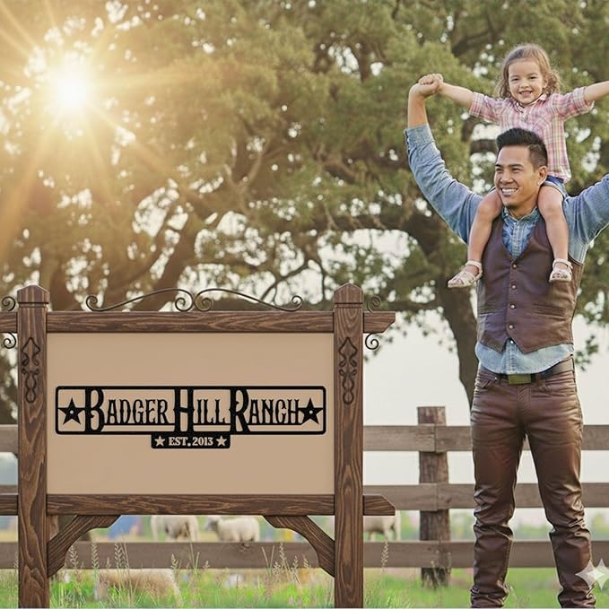 Personalized Farm Sign, Custom Ranch Sign, Custom Farm Metal Signs Outdoor, Customized Family Name Metal Signs for Farms, Ranch, Barn, Farmhouse, Housewarming Rancher Gifts