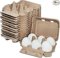 tutata Goose Egg Cartons, 15 Pack, Half Dozen Jumbo Carton, Natural Pulp Goose Egg Boxes, Blank Top