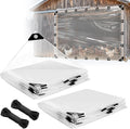 6.6x10ft Anti-Tear Clear Tarp Waterproof - 2pcs Windproof Poly Tarpaulin, Heavy Duty Transparent Enclosure with Grommets for Covering Chicken Coops Greenhouse Garden Plants