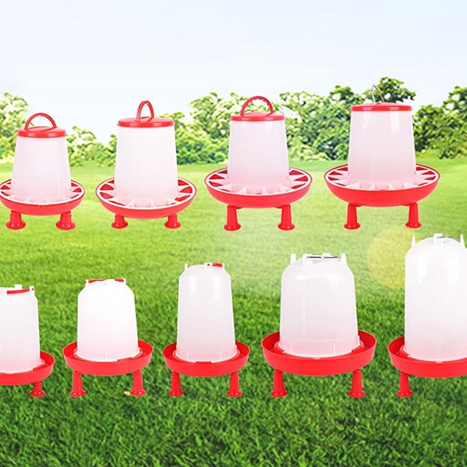 Chicken Waterer, Chick Water Feeder with Stand, Hanging Poultry Waterer, Automatic Chicken Water Dispenser, for Poultry Bird Duck Supplies