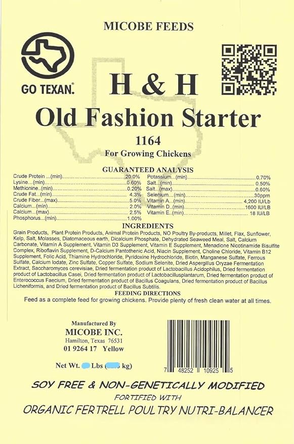 All Natural Chick Starter Freshly Milled: Old Fashioned Mash - Non-GMO, Non-Medicated, Soy Free, Corn Free, with Organic Fertrell Vitamins and Minerals (20lb)