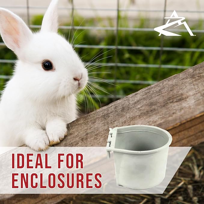 The ROP Shop 50-Pack - 8oz Gray Cage Cup for Feed & Water for Poultry Ducks, Birds, Hamsters