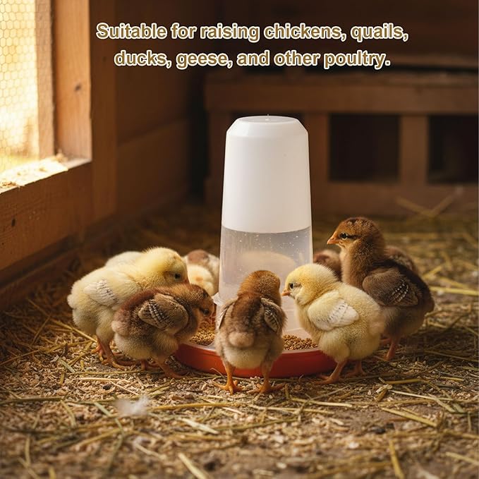 Diydeg Chick Feeder and Waterer Kit, Automatic Chicken Feeder Poultry Feeder Water Container Poultry Drinker Automatic Chicken Feeder and Waterer for Baby Chicks, Ducks, Quail