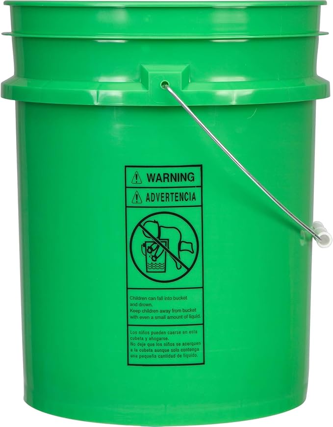 House Naturals 5 Gallon Food Grade BPA Free, Made in USA Plastic Bucket (3 Colors) with Air Tight Screw On lid, (Pack of 3)