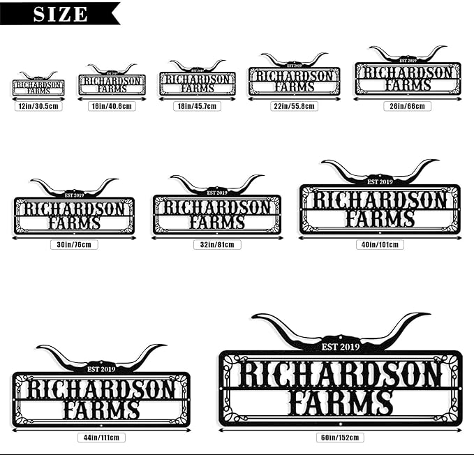 Personalized Farm Sign, Custom Farm Metal Signs Outdoor, Custom Ranch Sign, Customized Family Name Metal Signs for Farms, Ranch, Barn, Farmhouse, Housewarming Gifts