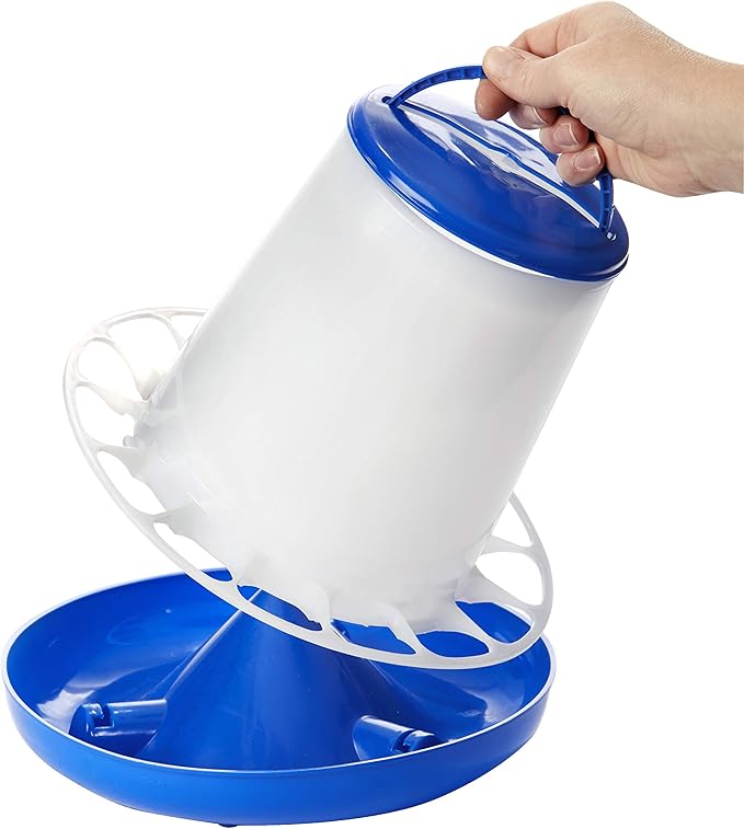 Double-Tuf® Plastic Poultry Feeder and Waterer Kit | Hanging Chicken Feeder | Hanging Chicken Waterer | 5 Lb Poultry Feeder | 5 Quart Poultry Waterer