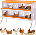 Nesting Boxes for Chickens, Chicken Coop Laying Boxes for Hens with Egg Rollaway System to Protect Eggs, 6/8/10-Hole Galvanized Steel Chicken Nesting Boxes Backyard Farm, Easy to Clean