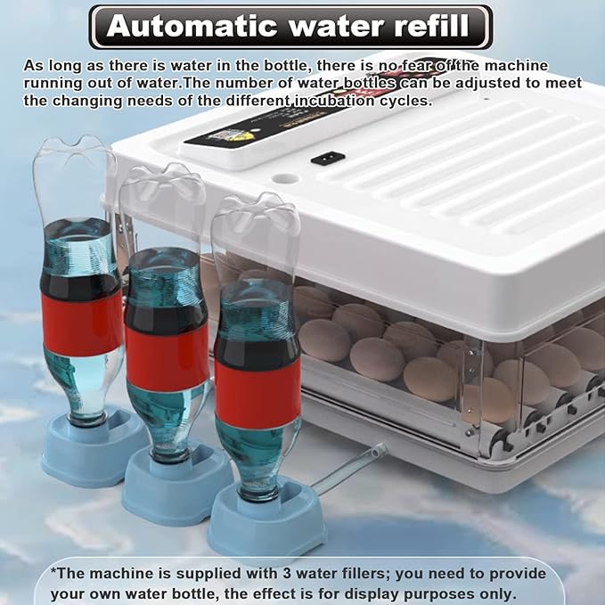 Automatic Egg Incubator Brooding Machine Chicken Incubator Home Incubator Controller Farm 64-128 Egg Incubator with Automatic Temperature/Humidity Control,120,64