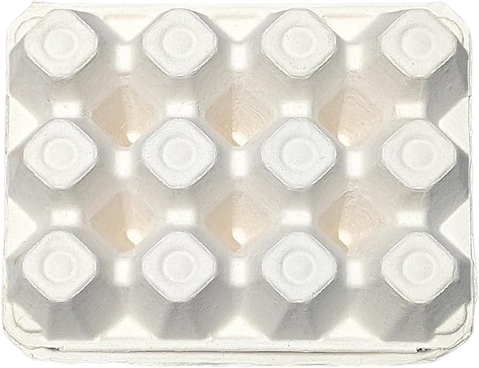 Vintage Egg Cartons for 12 Large Eggs – Classic 3x4 Layout – Durable Recycled Cardboard – Farmhouse Style – Eco-Friendly Packaging - White 25 Pack