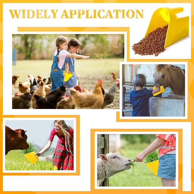 8 Pcs Feed Scoop 2 Qt Plastic Enclosed Heavy Duty Stackable Feed Scoop for Horse Chicken Livestock Animal Ranchers Homesteaders Farmers