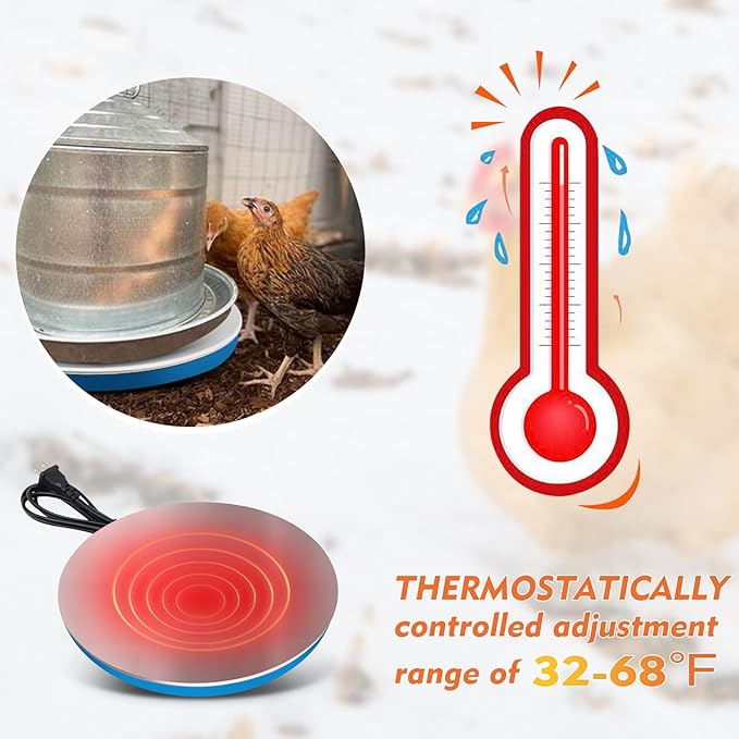 FANFX Poultry Drinker Water Heater Base 120 Watts Chicken Water Heater Warmer for coop Winter