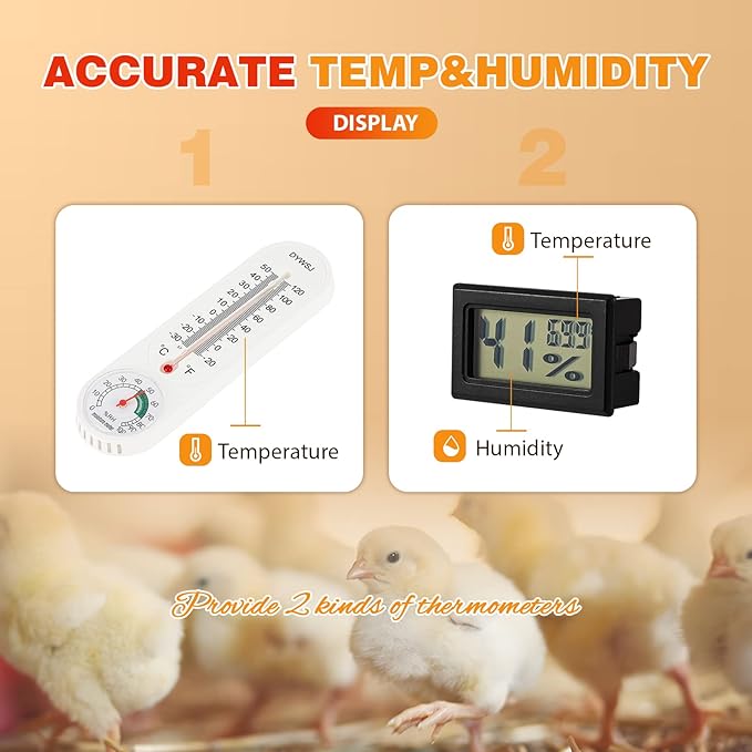Chicken Brooder Box for Chicks, Quail Brooder with Heating Lamp, 2 Mode Thermometers Warms Up to 10 Chicks for Duckling Parrot Lizard