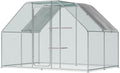 Large Metal Chicken Coop 9.8 x 9.8 x 6.6 ft Walk in Chicken Runs for Yard with Cover & Perch, Chicken House for Duck Rabbit, Chicken Pen for Outdoor Backyard