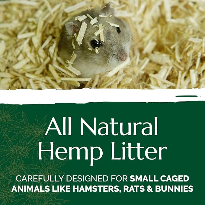 AubiZoo High Grade Small Animal Hemp Bedding, Ultra Absorbent Blend of Hemp Pieces Designed for The Comfort of Pets, Rat Cages, Guinea Pigs, Bunny Rabbit, Reptile Terrarium, Bird, Easy Size 3kg 6.6lb