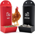 Chicken Oyster Shell and Grit Feeder, Gonoce Automatic Hanging Chicken Feeder, Coop Accessories (Red&Black, Medium)