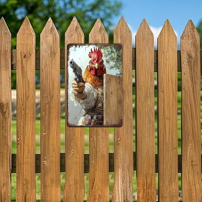 Funny Chicken Signs Farm Chicken Aluminium Sign Metal Chicken Signs Decor Home Ktichen Farm Are Wall 12x8 Inch Vintage Chicken Signs For Coop Metal Tin Signs Poster