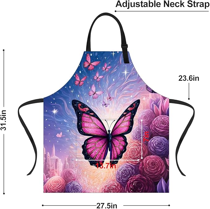 Apron Adjustable Waterproof with Two Deep Pockets Wowen men for Summer BBQ Pool Parties & Resorts