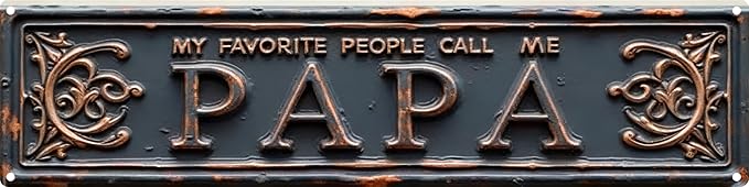 Vintage Tin Papa Sign Retro Metal Sign Suitable For Home Street Shop Garage Bar Farm Garden - Multi-Purpose For Indoor/Outdoor Use Plaque 4x16 Inch