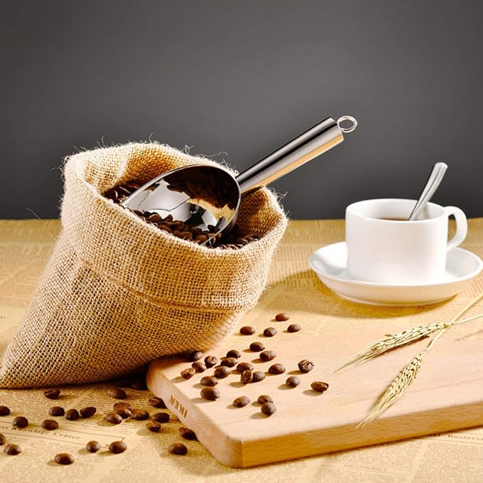 Food Scoop, 38oz Grain Scoop,Ice Flour Utility Scoop,Stainless Steel Multifunctional Ice Food Scoop Coffee Beans Dried Fruit Shovel Multi-Purpose Food Candy Shovel Kitchen Tools(38oz)