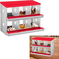Metal Nesting Boxes for Chickens-6 Compartment Chicken Nesting Box for Laying Eggs, Wall Mountable Roll Away Laying Boxes for Hens and Chicken Coop