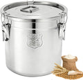 5.55Gal/21L Stainless Steel Airtight Canister, 304 Stainless Steel Food Storage Container, 710.4oz Large Metal Bucket with Lid and Lock Clips for Coffee Beans, Flour, Tea, Sugar, Cereals