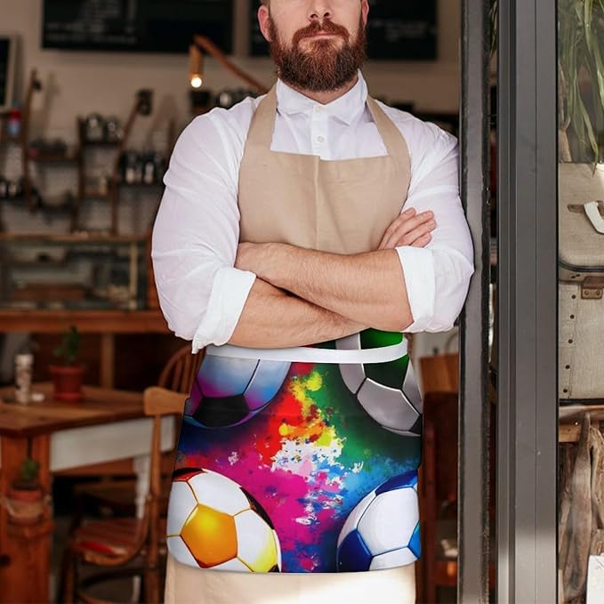 Unisex Apron for Cooking Server Waitress Half Waist Apron with 3 Pockets