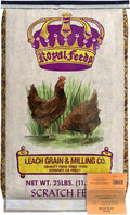LEACH GRAIN & MILLING CO. Chicken Scratch 25 Lbs, Chicken Feed - High Protein and Fiber - Healthy Whole Grains - Supports Energy & Digestive Health, Natural Food and Supplies for Poultry