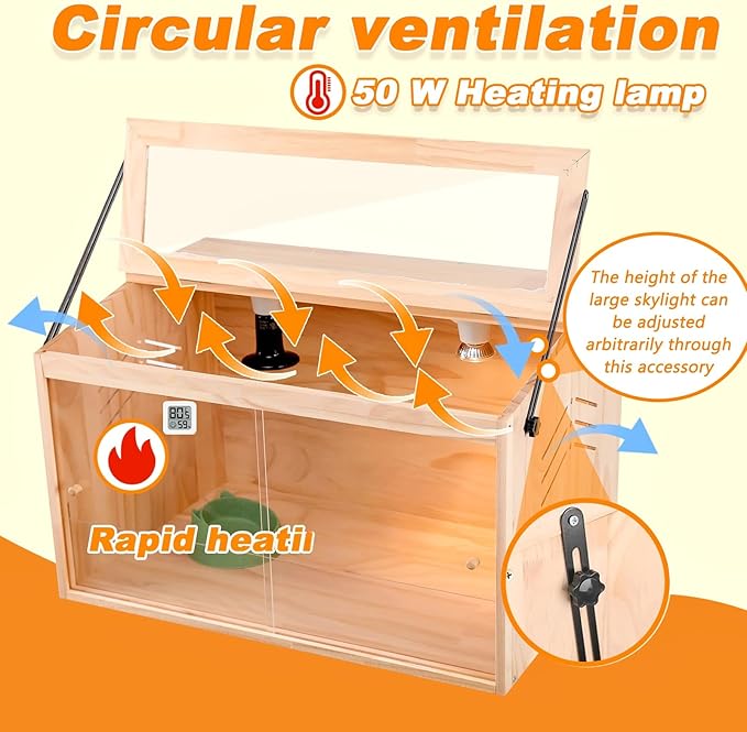 Chick Brooder Box,Brooder Box for Chicks,24"Lx16"Wx16"H, Ducks,Chicken Coop,Quail Cage,Quail coop,2 washable liners，Adjustable Temperature Control