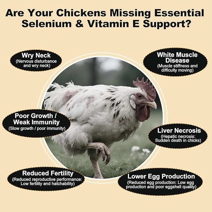 E+S Poultry Vitality Formula | Selenium for Chickens & All Poultry | Nutrient Support Powder for Energy Balance and Mobility | Feed Mix Additive for Healthy Growth