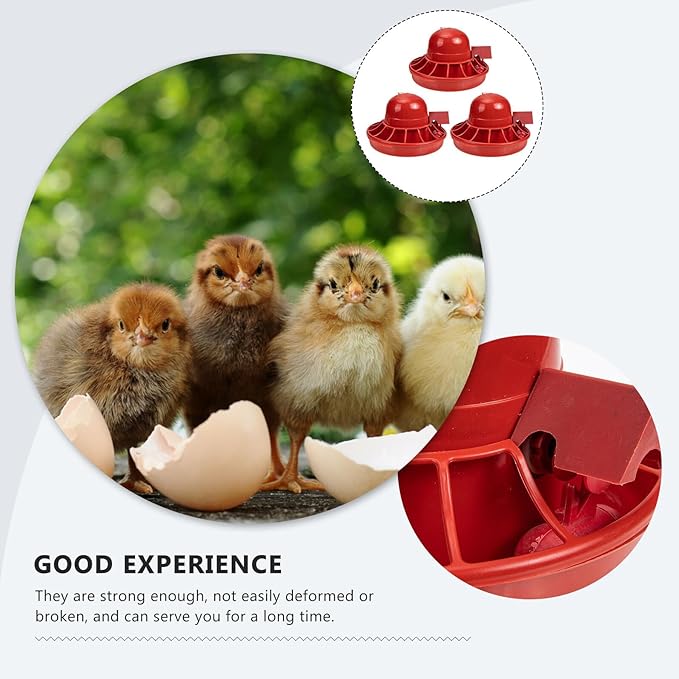 3pcs Automatic Poultry Waterer Chick Water Dispenser for Farm and Home Use Easy to Refill Clean for Chickens Quail and Small Birds
